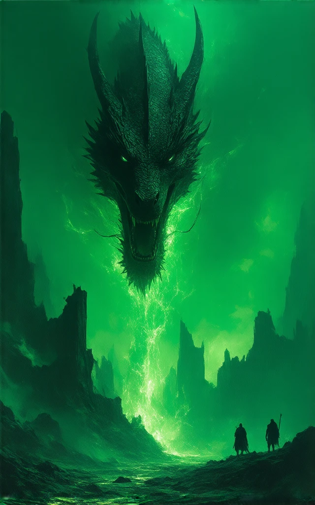8k, ultra detailed, master part, Best Quality, (extremely detailed), Arafed, arte dnd, panoramic view, whole body, MFBP1, Sorceress Aasimar casting a green flaming spell, monster, (First work 1.3, intense green details), monster, snake, green Flaming Spell Casting (First work 1.3, intense details) big demon smoke wings, green demon smoke wings open (First work 1.3, intense details), magic fantasy green background (First work 1.5, intense details), stars, cloud, wearing a dark green cover, fluid coat (First work 1.3, intense details), high jump boots (First work 1.3, intense details), armed with personnel, green hair, green eyes, intense eyes, monster, Ultra detailed face, (First work 1.5, Best Quality), anatomically correct (First work 1.3, intense details), determined face, Divine green light, cinematic lighting, Luz outfit, silhouette, Photorealism, panoramic view (First work 1.3, intense details) , wide angle, Angular ultragrande, 8k, high, Best Quality, High details