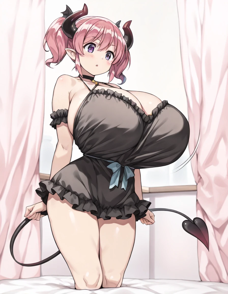 masterpiece, high quality, 1 girl, (oppai ), glossy skin, shy, embarrassed, blushing, slender, slim, anatomically correct, huge breasts, (rainbow hair), detailed face, detailed eye, cute, beautiful eyes, beautiful face, busty figure, hourglass figure, beautiful girl, skinny, SFW, excessive blushing, edgcatlingerie, wearing edgcatlingerie, cat cutout, cleavage cutout, edgQuality, cat ears, catgirl, cat eyes
