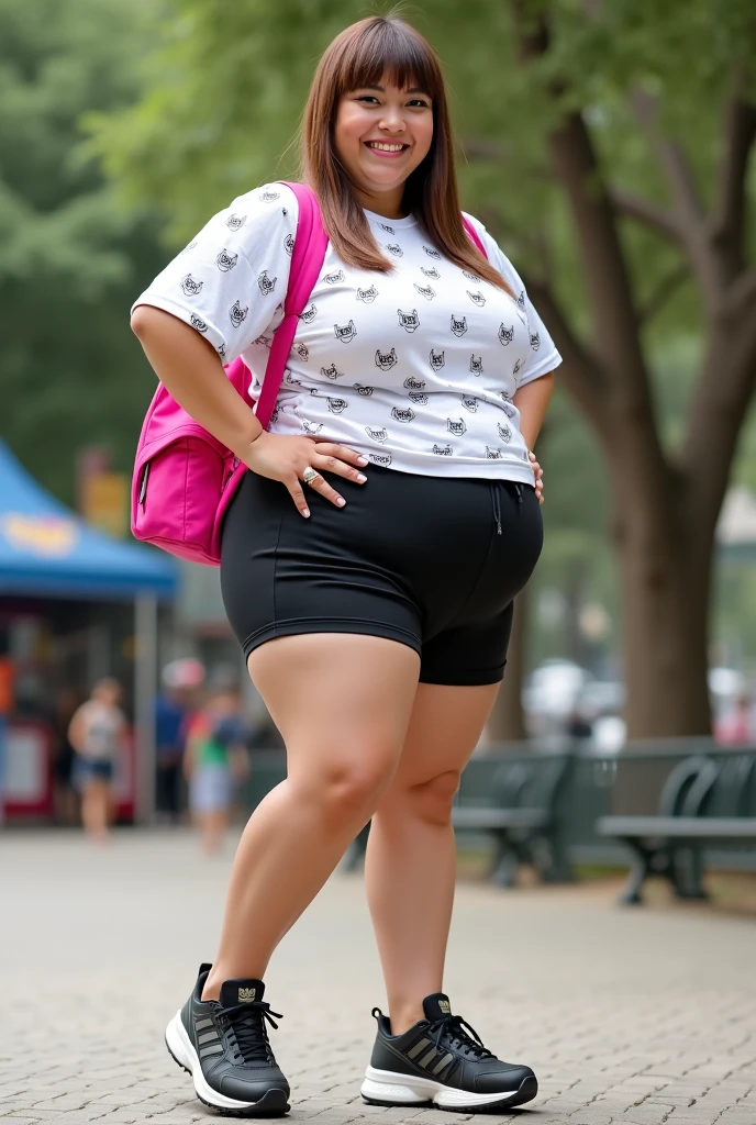 belly protrudes a lot, Extremely obese woman, romantic, fond, 8K, realistic, belly fat, very thick waist, I got a lot of belly, narrow pelvis, bulging belly, A woman I want to cherish, a woman I respect, Weigh a lot, severe abdominal obesity