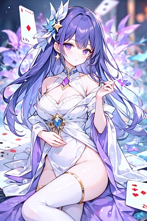 {{{{masterpiece}}}}, {{{super detailed}}}, {{{High resolution}}}, {{excellent anatomy}}, (((highest quality))), ((very delicate and beautiful)), {{very detailed and delicate}}, {8k cg wallpaper},((detailed background))One female、best style、beautiful woman、The most beautiful woman in the world、Purple flowers are blooming on the purple lake surface, soft purple glow, Purple light, (purple wisteria forest), wisteria season, art, shining purple, Purple petals are dancing everywhere、 The blossoming path to heaven, purple glow、Purple water、purple reflective water surface、purple light、(Sexy sheer dress:1.5),((big breasts))、show through、waterside and wisteria、Detailed design、beautiful design、sexy pose、Sheer skin、shape of nipple