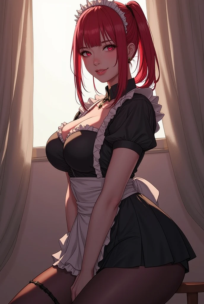 1girl, green eyes, (maid dress:1.1), skin tight, impossible clothes, medium breasts, breasts out, clothes pull, spoken heart, red hair, censored
<lora:CrazyExpressions2 expanded:0.4> , half-closed eyes, smug
