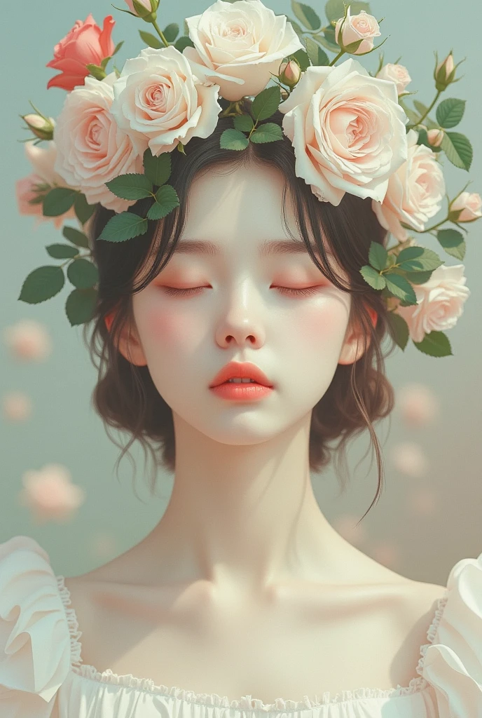 Girl with a wreath on her head - SeaArt AI