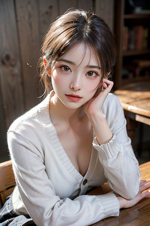 8k, best quality, masterpiece, realistic, ultra detail, photo realistic, hyper realistic, smoother lighting, increase cinematic lighting quality, realistic lighting, backlighting, brightening light, Increase quality, best quality real texture skin, 
close-up, slender, cute face, smile, beautiful details eyes, 19years old korean, pretty, Drill hair with electric blue color, hoodie, nipple slip
