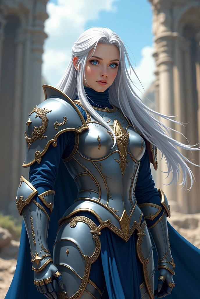 amazing quality, masterpiece, best quality, hyper detailed, ultra detailed, UHD, beautiful girl, perfect ???????, perfect body, perfect detail face, model, various stylish pose, wearing full plate body fantastic armor, cape, holding crystal sword, medieval road, (random color:1.4),
long hair, various hairstyles, white hair, blue eyes, glowing eyes,
extremely detailed, front side 