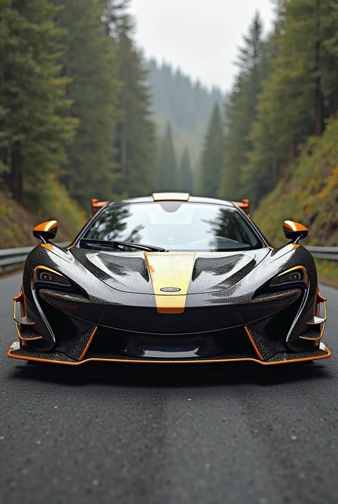 A McLaren in forest, Fire, Cinematic, detailed, atmospheric, epic, concept art, mist, photo-realistic, concept art, volumetric light, cinematic epic, landscape wallpaper 8k