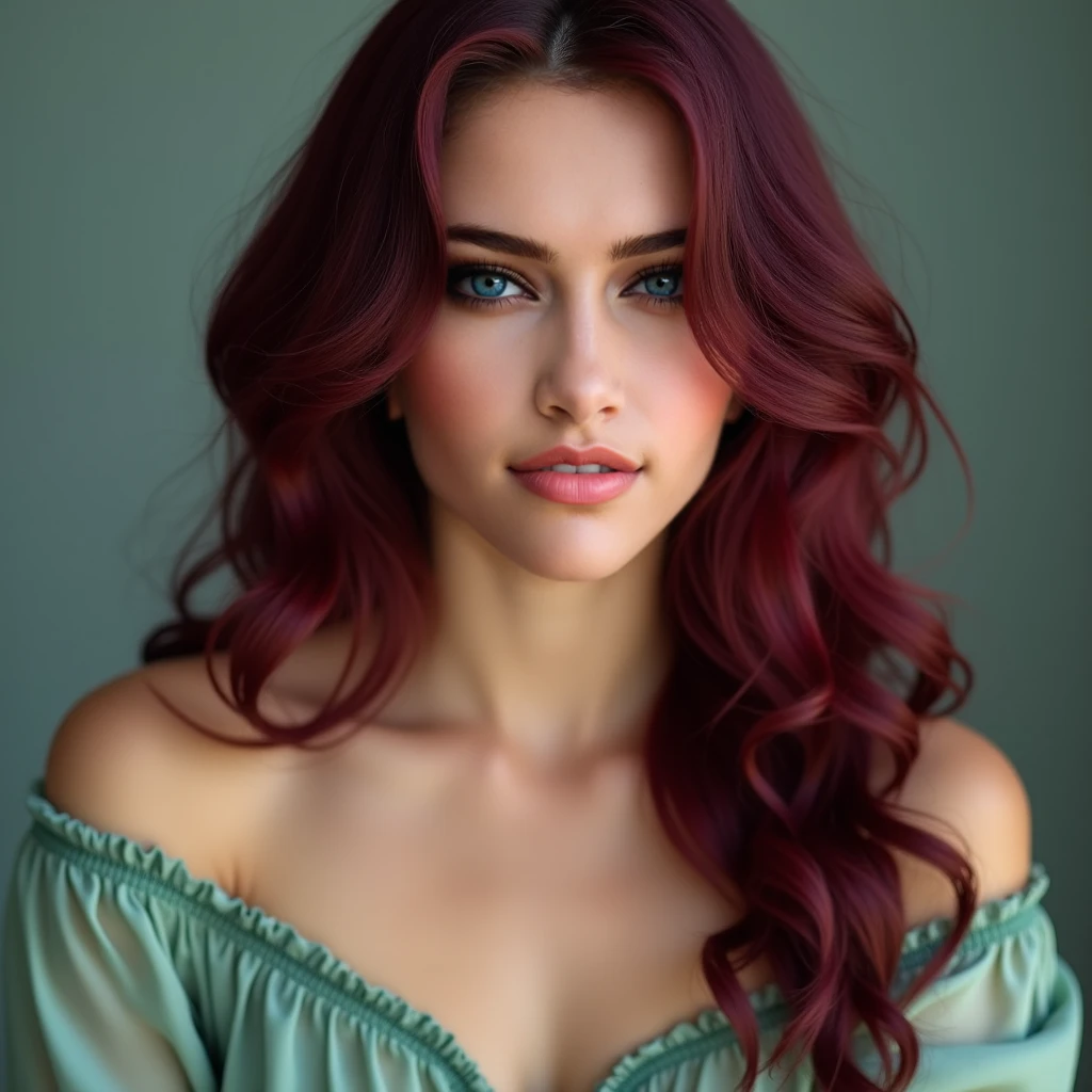 beautiful girl, full body portrait, short bright red disheveled hair, black eyeshadow, (street style wear:1.2), (coffee Shop background:1.2), dark makeup, digital art, trending on artstation, (highly detailed), fine detail, intricate,  (beautiful detailed face), detailed, indirect light, media Resolution, highres, detailed facial features,sharp focus, smooth, aesthetic, enjoying a morning coffee