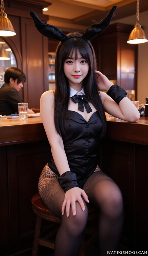 See-through uniform and stockings in a cabaret club、Provocative sexy Korean 20-year-old woman