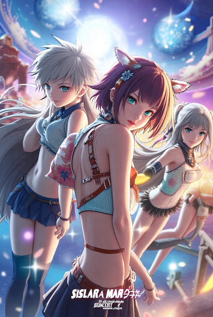 ((highest quality)), ((masterpiece)), (3 girls:1.5), cute three girls are posing for a camera , (in the water), (Lifting SHIRT:1.3), (Three people stand side by side), (close up shot:1.2), (open your mouth and laugh:1.3), (topless), nipples,  (very small skinny panties),hair band, headband, hair bobbles, blouse, shirt, (high definition face), (high definition fingers), Asian, Westerner, silver hair, brown hair, blond hair, (navel), jewelry, looking at viewer, necklace, long hair, short hair, (abs),