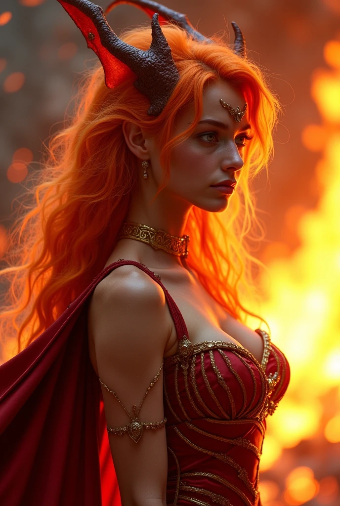 A incredibly stunning gorgeous lady stepping our of a fiery black energy rift surrounded by a bolt of lightning that seems to be locked into place, flawlessly rendered, in highest resolution possibly and in immaculate detail, perfectly focused and with crystal clear clarity, slender, gorgeous, full of fantasy background in amazing colors, hdr, amoled, photo realistic, raw photo