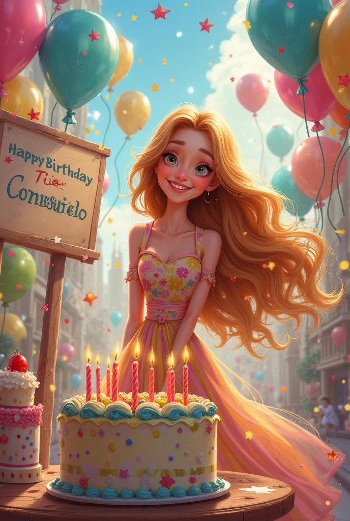 Birthday, portrait, close-up, brunette girl with black hair, long curly hair, impeccable beauty, Impeccable anatomy, celebration, joy, happiness, solemn atmosphere, balloons, beautiful sheath evening dress, White dress, art in the style of Stanley Lau, art in the style Greg Rudkovsky, gorgeous digital painting, --stylize 400, --style scenic,