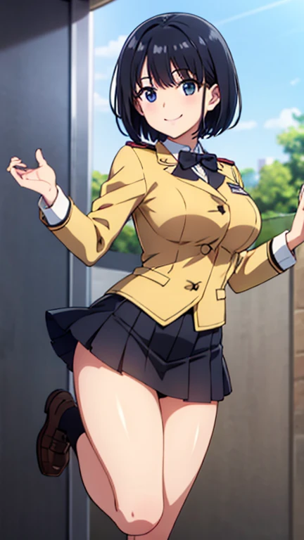 One girl, highest quality, masterpiece ,Takarada Rikka from SSS Gridman, hentai, Blue Eyes, Plump thighs, In heat, Nasty, Grab the skirt with both hands and lift it up, White low-rise panties,Love juice,Her panties are so tight you can see the shape of her pussy,Mansuji, clitoris,Love juiceでパンティーがビチョビチョに濡れている,Her pussy is visible through the glass,Standing with legs apart,Showing off panties,足元にLove juiceが滴って濡れている,Push your pussy forward,Low - Angle,