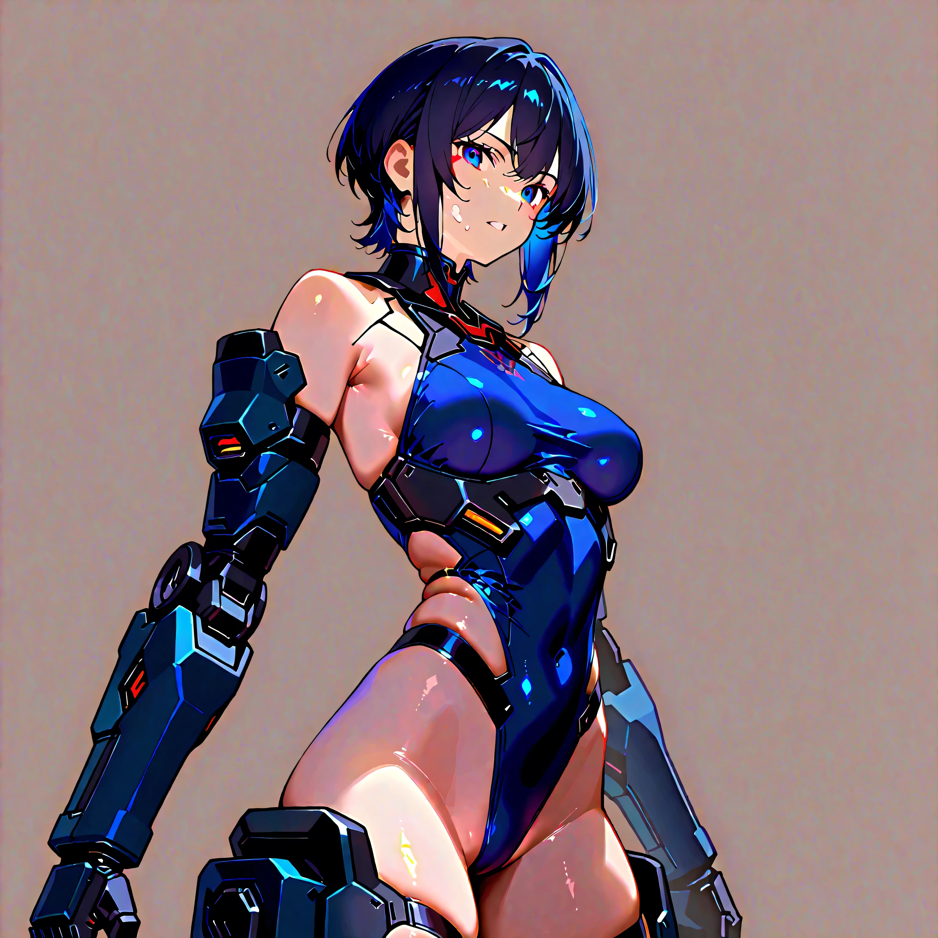 (masterpiece, best quality), 1girl, <lora:eines_20240212_2:0.8> ssrsuit,underboob cutout,navel,bare shoulders,crop top,thigh boots,elbow gloves,joints,panties, eines,