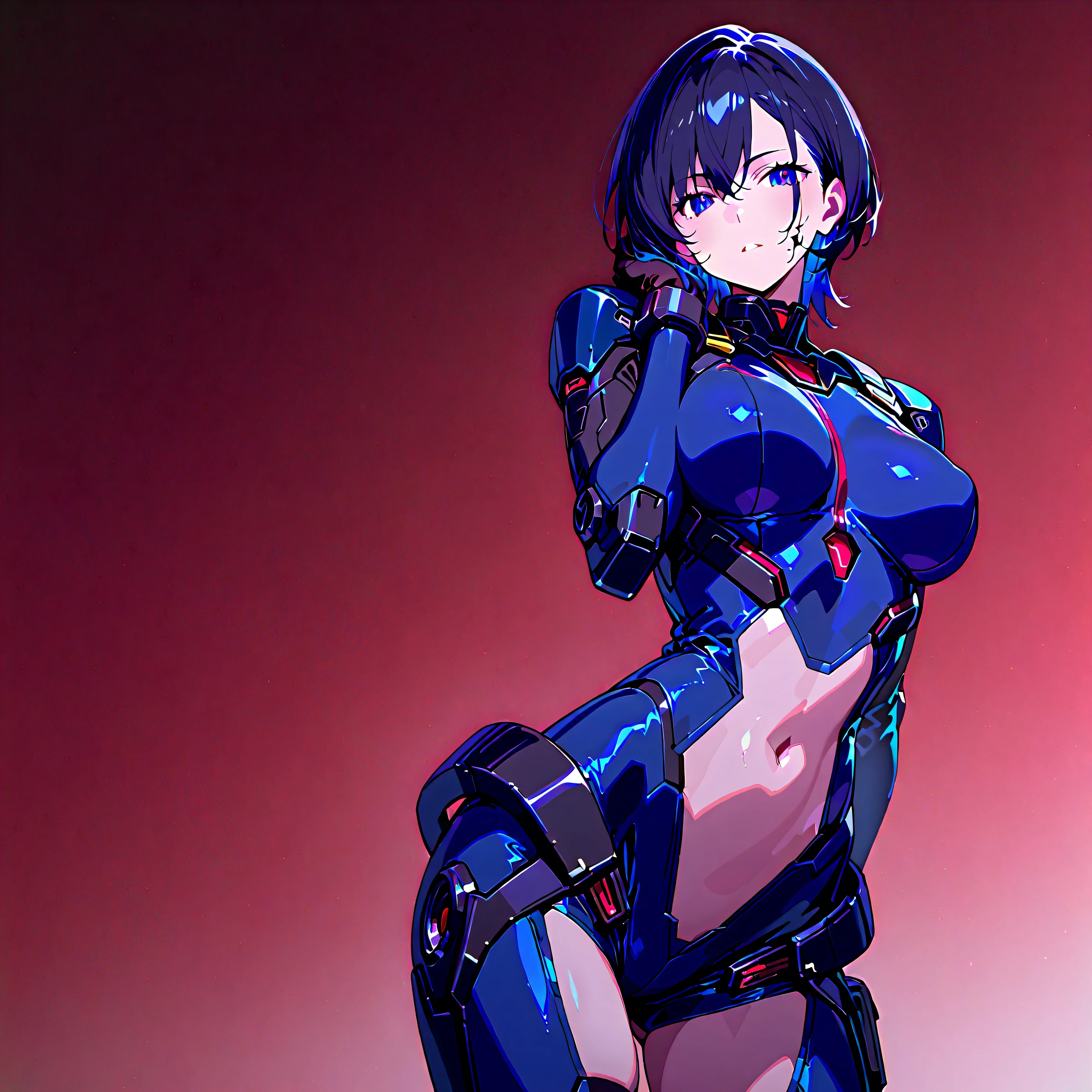 ultra-detailed, Explicit, Beautiful body, Beautiful Nose, Beautiful character design, perfect eyes, perfect face, ultra highres, 4K, beautiful legs, perfect legs, Nice hands, Perfect hand, Masterpiece, Best Quality, Highly detailed, illustration, absurdres, perfect anatomy, street fighter, doll suit, shadaloo doll, dollsuit, expressionless, blank eyes, looking at viewer, red gloves, emotionless, black latex, corruption, mind control, female combatant, full body, hypnotized, unhappy trance, full body suit, ribbed bodysuit, both arms at side, obey, perfect female body, extremely glossy latex, hypnosis, hypnoLora, empty eyes, Mind control device, poses, submissive_pose, Slave, standing straight, standing, standing at attention, hat, necktie, belt, latex, ribbed bodysuit, thigh Highs, garter belt, Fighting Stance, extending the right arm from the shoulder into the air with a straightened hand, military, thigh boots, black pantyhose, (((pixel-perfect, detail-perfect))), multiple girls, thousands of girls, millions of girls, clones, identical sisters, neat rows of sisters, neat columns of sisters, sisters standing in formation, sisters in background, saluting, salute, military saluting, matching outfits, rippernormal, purple hair,short hair,multicolored hair, red eyes,head-mounted display, Girls' Frontline, crowded