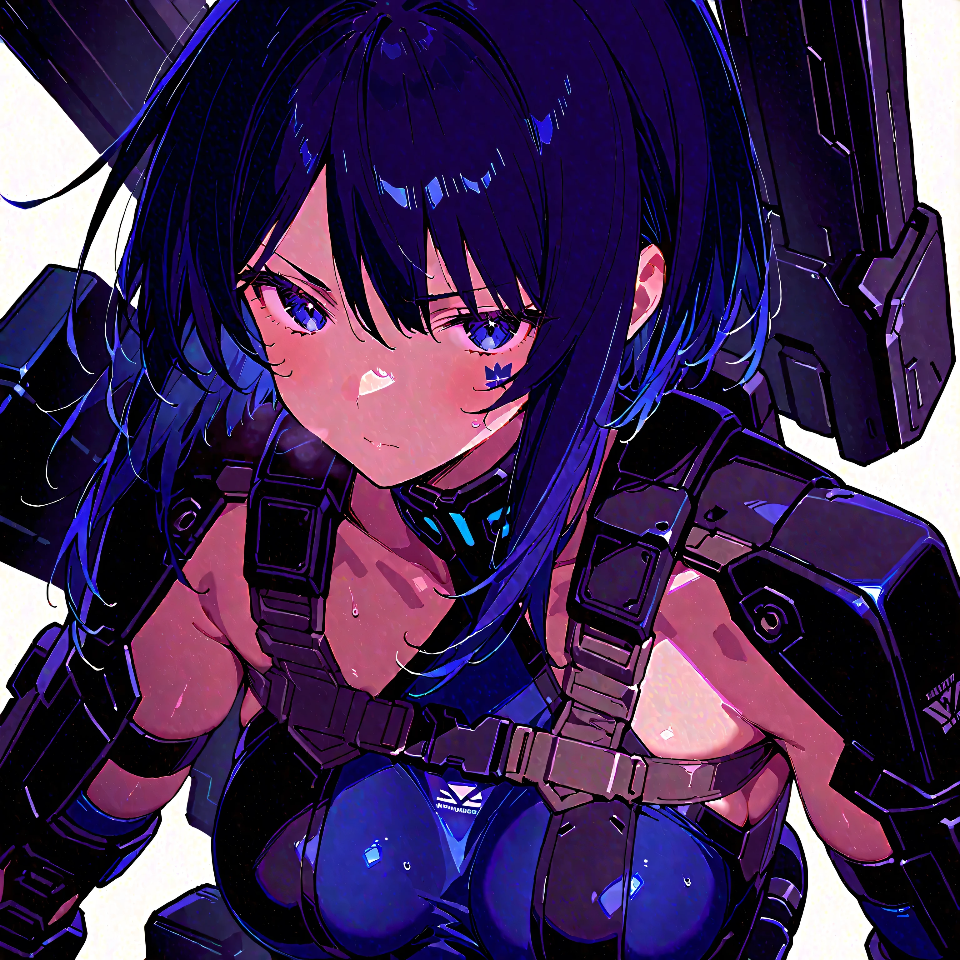 (Common symptoms(Female appearance((Beautifully detailed face), Flat Chest,Beautiful nipples,Detailed nipples),r18 expression(Browsing Caution),18-year-old,(Long black hair in a ponytail、She has white hairpins on either side of her head.、 Monster No. 8 from the anime、Ashiro Mina Cosplay), Nipple slip from side 脇チラ,Hollow Eyes,Eyes without highlights,Shadowed face (Eyes in the shadows), ,((((abandoned in the alley)))), (((Cum in pussy,Browsing Caution,)))、Kaiju No. 8. Battle Suit Cosplay