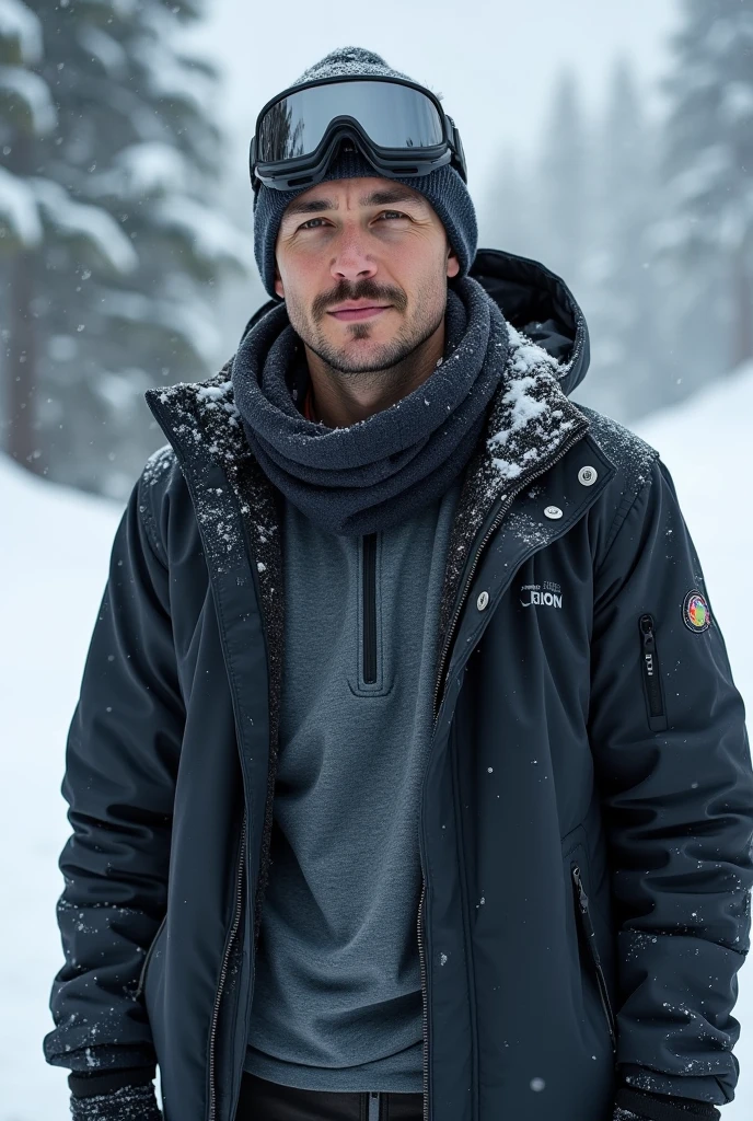 Man with beard, close up, winter jacket, 