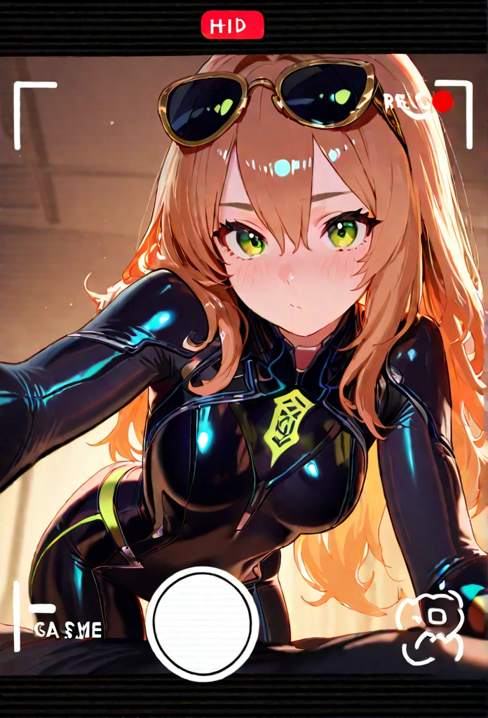 (8k, masterpiece), high resolution, high quality (best quality), android 21, Eva-02 pilot suit, taking a selfie with fans, several girls, crowd, :d, spectacular dynamic lighting, beautiful eyes, delicate face, detailed skin, detailed breasts, vivid colors, 