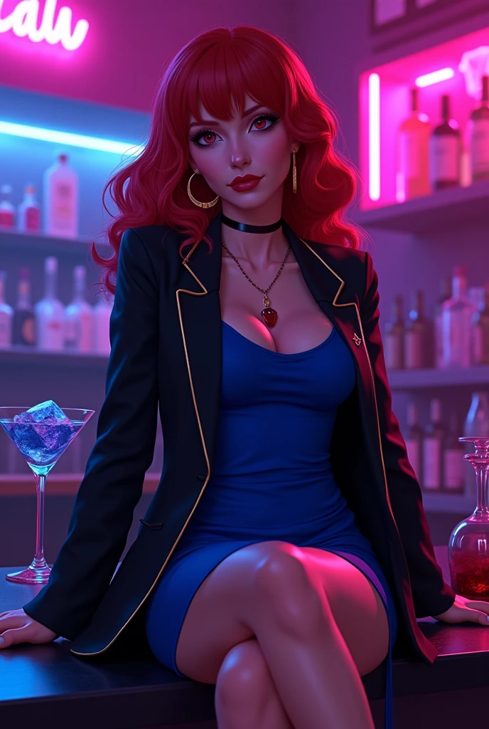 Elfa ruiva brigando em um bar com um guerreiro sombrio