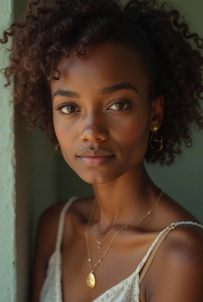 Beautiful black girl, realistic