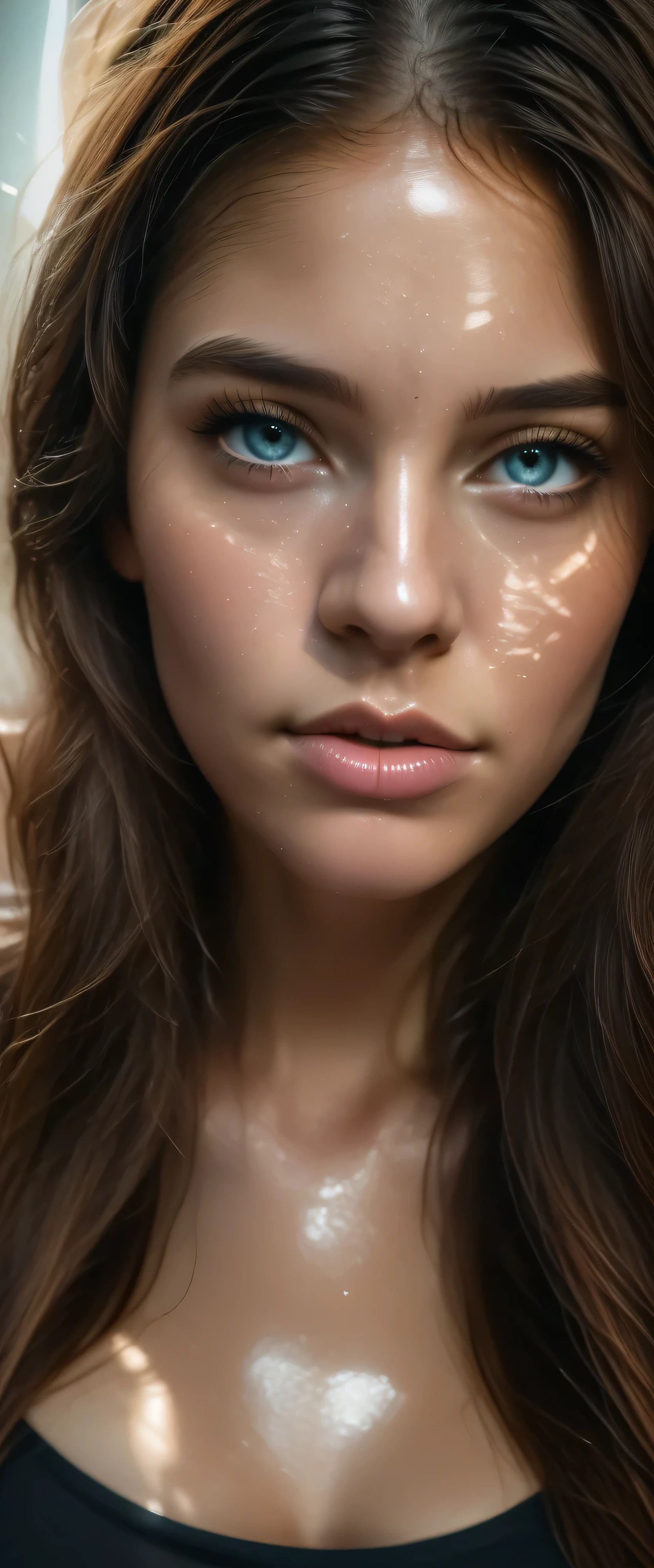 (there is a woman with hands tied up), neck zoomed in, closeup of arms, upper body close - up, upper body close up, skinny upper arms, zoomed out shot, close up (half body shot), neck zoomed in from lips down, detailed arms, smooth tan skin, (armpit),a close up of a woman ,photorealistic skin texture, detailed unblurred face, close up at face, close up of face, realistic skin texture, realistic textured skin, ultra high detail ultra realism, hyperdetailed skin, closeup on face, 8 k pores,UHD, closeup of face, neck zoomed in from lips down