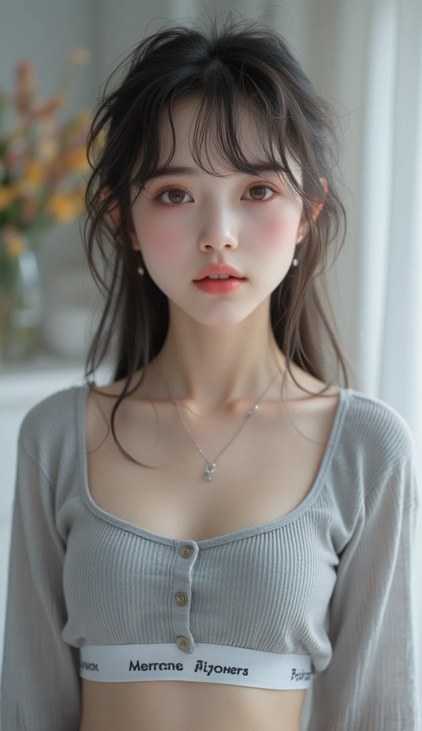 NSFW,4K,((Highest quality)),((masterpiece)),BREAK,((one girl)),(detailed),(in coffee shop),((One girl)),((perfect ???????)),nsfw,((nude)),(?????),((19 years old)),((flat chest:1.6)),(stare at viewer with stern eyes:1.5),((delicate face and eyes)),((one girl)),(bitting own lip:1.1),(angry:0.9),nose blush,(shamefull:1.2),( Straight hair),(beautiful hair),surprised, ((beautiful realistic face)),((skinny:1.3)),(delicate face and eyes),Beautiful Korean Women, Beautiful young Korean woman, Young and adorable Korean face, Gorgeous Young Korean Woman, Korean Girls, Girl cute beautiful face, Portraits of Korean female idols, Young and pretty Asian face, Cute natural anime face,Asian pretty face,((finely detailed face)),(Big eyes:1.2),((glistening eyes)),((glistening eyes )),((large eyes)),(( pretty eyes)),((intricate choker necklace)),(detailed),(Perfect Face),(Lanky:1.2),((One girl)), ((clear eyes)),((show nipples)),((beautiful skin)),don't wear anything ,(upper body),(Equal left and right eyes), (nsfw:1.5),(show nipples),(don't wear anything),(nipples facing upwards), correct arm,((Varsity Jacket)),((frilled panties))