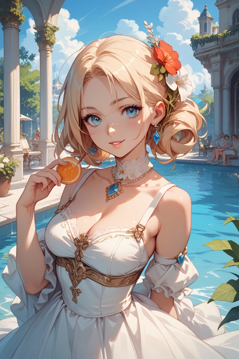 (((3 young adult women ,beautiful woman))),folk girl，long, blonde hair , blue eyes , braid ,Purple Thai dress,กระโปรงไทยโบราณlong，holding a jasmine garland,countryside，countryside，beautiful scenery，Ancient sites of Ayutthaya，smile with teeth，forehead，forehead exposed，big ，rift, ,(3 young adult women ,beautiful woman),หน้าอกbig,Show your breasts,The cracks are clear.......,((หัวนมbig))，(pubic bone), rift, visible chest,seductive pose,I see bulging nipples.,(((areolae ขนาดbig:1.4,pink,The nipples are clearly visible..........))),(Separate outfit showing nipples:1.4), (semi-naked:1.8)