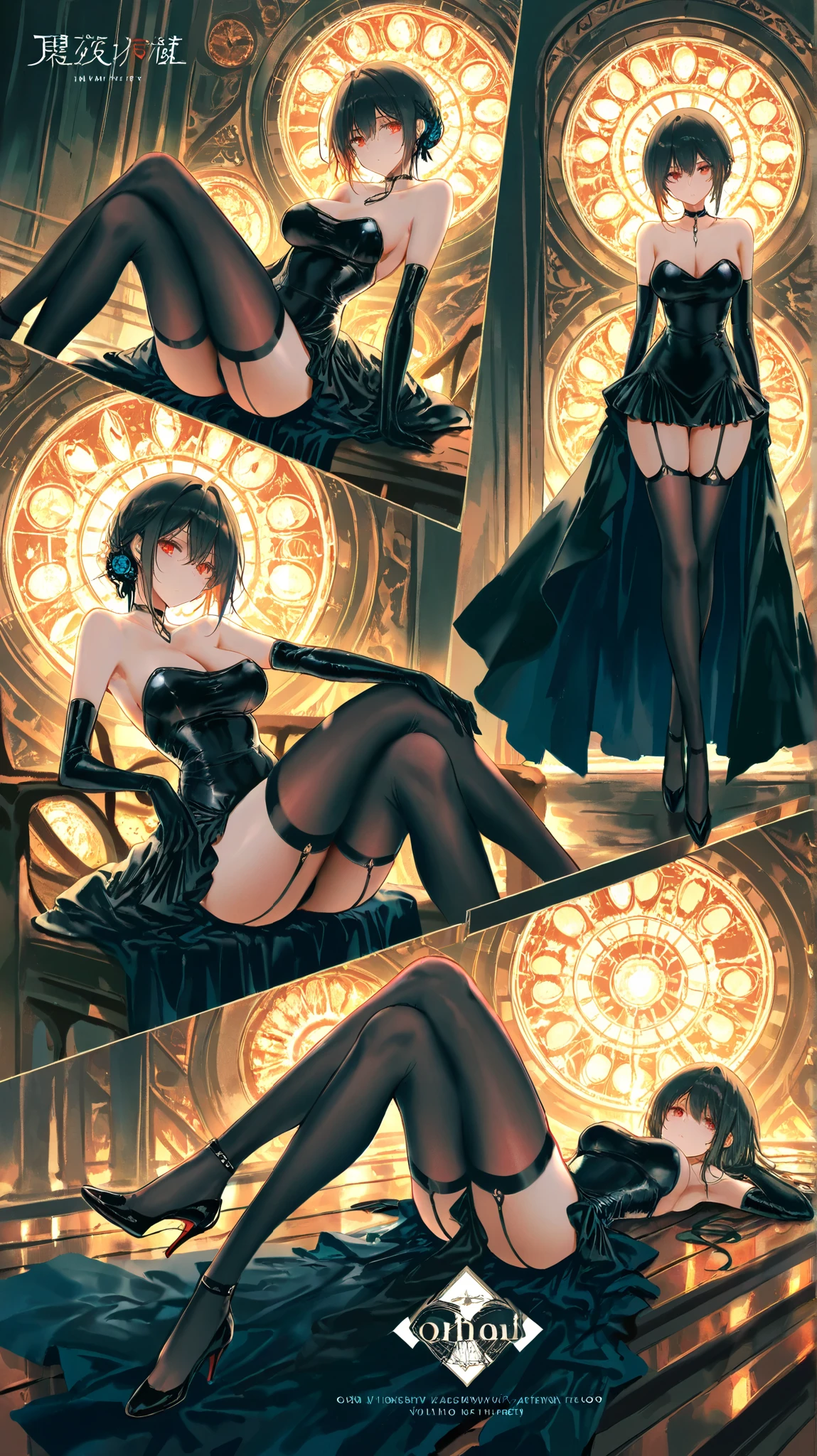 NSFW,(Natural finger shape:1.5),((Full Body Shot,Including face)),Standing position,4K,masterpiece,((Focus on the face)),((Symmetrical facial features)),Eye for detailed depiction,Beautiful woman,Excellent style,Beautiful feet,(Small Ass,Thin thighs),(Patterned black stockings:2,High heels),Facial detailing,Small earrings,necklace,Low angle photo,((Knitted sleeveless top,Tight Skirt)),Lying on the tiles,blue blonde,(Panty shot:2)