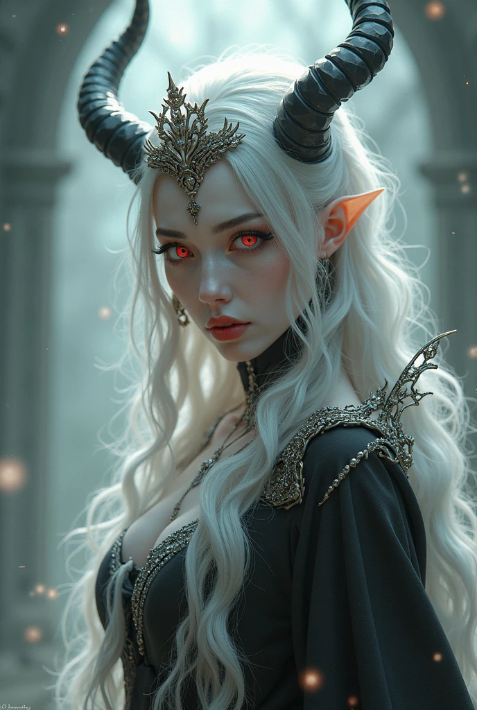 dark queen flawles face,white long hair,beautiful,masterpiece