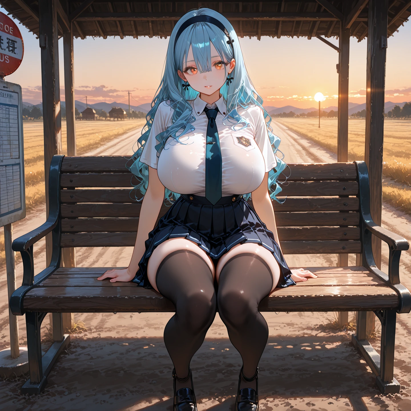 Young Hatsune Miku、girl、独奏、blush、(Huge breasts:1.2)、girl、Kindergarteners、、6 years old、、、be happy、Striped panties、Long skirt、Clothes are see-through、From the side、Wet clothes、、Sit with your legs apart、Bra showing through over clothes