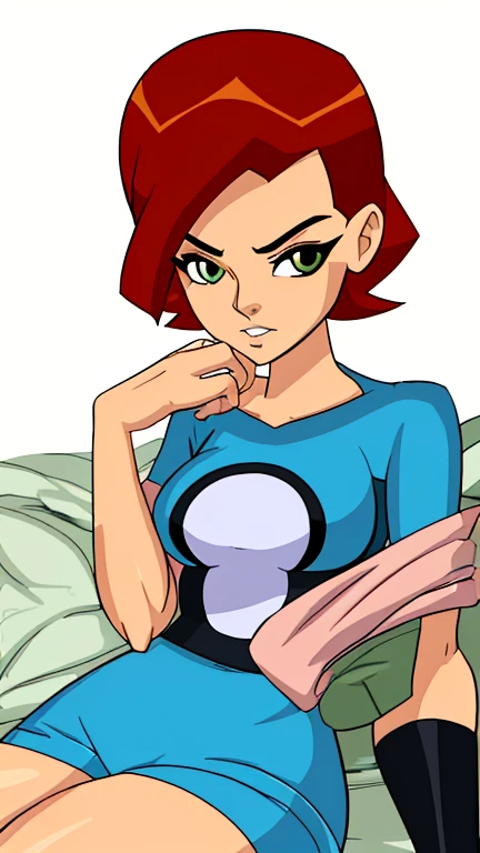 gw_n, 1girl, pale skin, green eyes, short orange hair, blue hair clip, sapphire earrings,
score_9, score_8_up, score_7_up, pov , ass spread , bent over , hot