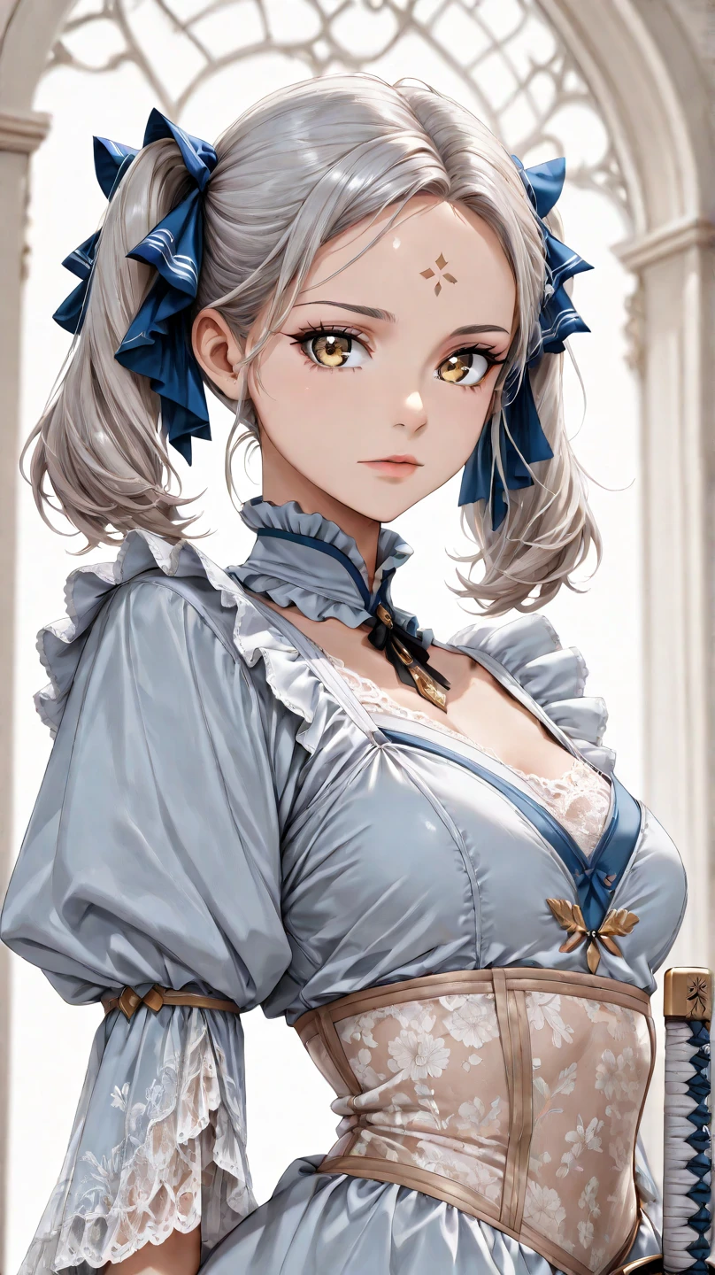 (masterpiece, best quality), 1girl, Ivory Classic French Braid, Sizes M to Z breasts, <lora:rkrk12_(27519319)_style_v01:0.8>