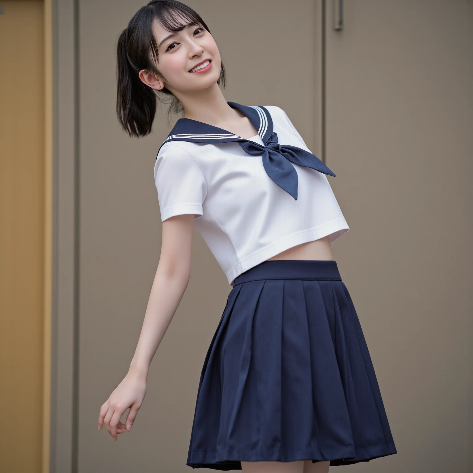 (((masterpiece))), (((highest quality: 1.4))), ((Super detailed: 1.4)) ,(Mastepiece), (Genuine:1.4), (Full Body Shot:1.3), One woman、ソファに足を組んで座っている日本のSailor suitを着た女の子, a 超現実的なSailor suit女子高生, Cute High School Girl Uniform, realistic Young Gravure Idol, Surreal school girl, Beautiful face with arms and legs, Strike a Pose, A young and cute gravure idol, Ultra-realistic pantyhose、Japanese girls uniform, Sailor suit、Acquire Japanese language skills , kotegawa yui, Young Gravure Idol、 (Random Porn Pose), Natural Skin Shader, Volumetric, Warm shades beneath her skin, serafuku
