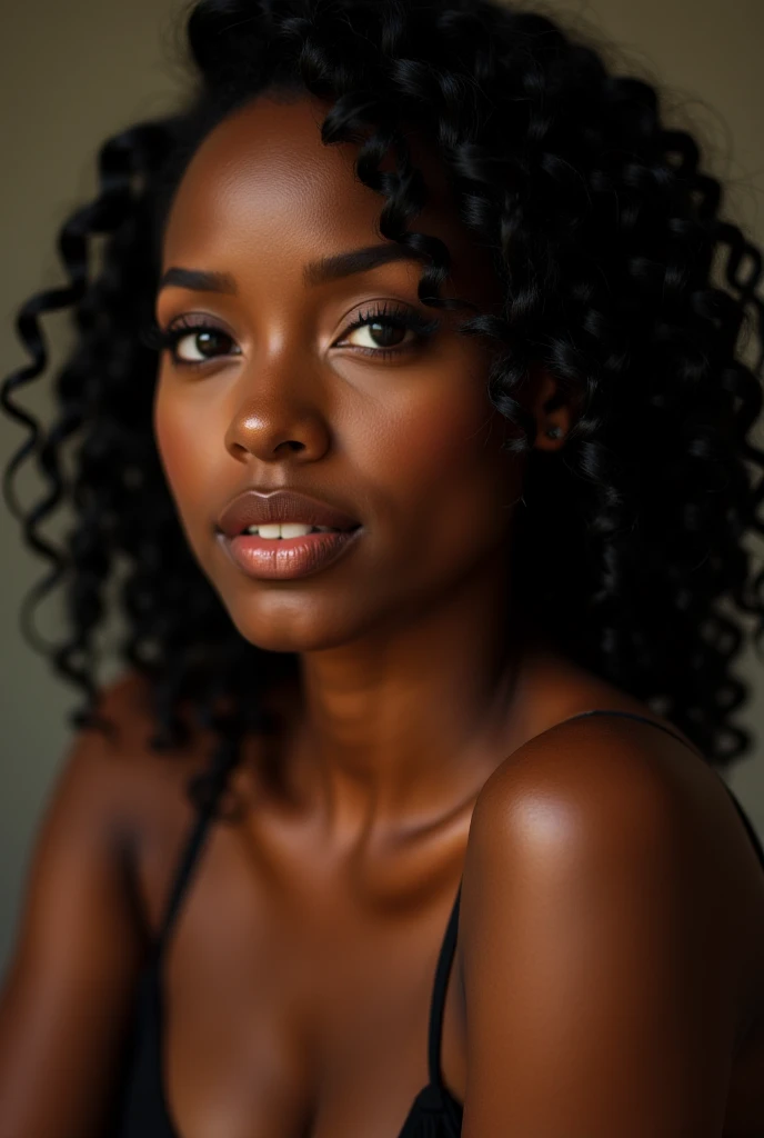 ((Dark African skin, Very deep ebony skin)), ((Its beauty is undeniable)), ((Excited dominant face)), ((Hyper detailed perfect eyes,)), ((Language output)), ((Seductive)), sexy, ((sexy shibari, photoshoot)), ((modelling)), ((Afro ponytail with long African curly hair, lipstick, mascara)), ((skin)), ((shibari)), ((instagram photo)), ((full body, view from above)), ((touching her face in a sexy pose)), Sharp Focus CGI, photorealistic, High detail, Realistic, Masterpiece, absurd, Best quality, Hdr, High quality, high-definition, Extremely detailed, 8k wallpaper, Intricate details, 8K UHD, Full-HD, (photo realist:1.2), contrast, intense illumination, lighting cinematic, natural lighting, Illumination globale, open mouth, African women, Female sexy