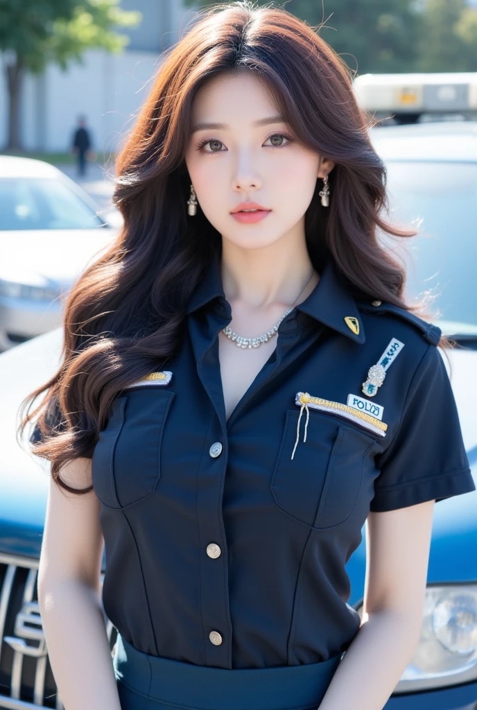 8k,HD,1girl,(shaggy bangs long hair:1.6),(brown white hair:1.8),(huge size breast:1.5),(haughty smile:1.5),
pretty face,detail skins,realistic detail hairs,realistic face and eyes,Detailed beautiful delicate eyes,long wide lips,glossy lips,mole marks upper lip,pink lips,sensual curve of oral fissure lips,long thin oral commissures,,little cute smile,shiny hair,
beautiful girl,
,soft light,realistic background,
(from front below view:1.3),