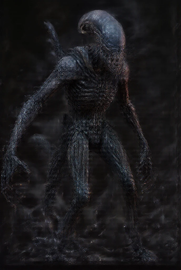 um monstro de pedra, Boca gigantesca, pernas longas musculares, corpo da esfera, no arms, (no arms), textura da pedra, detailed facial features, dentes afiados, olhar intenso, eerie lighting, Cores escuras e mal-humoradas, High resolution art, Estilo fotorrealista