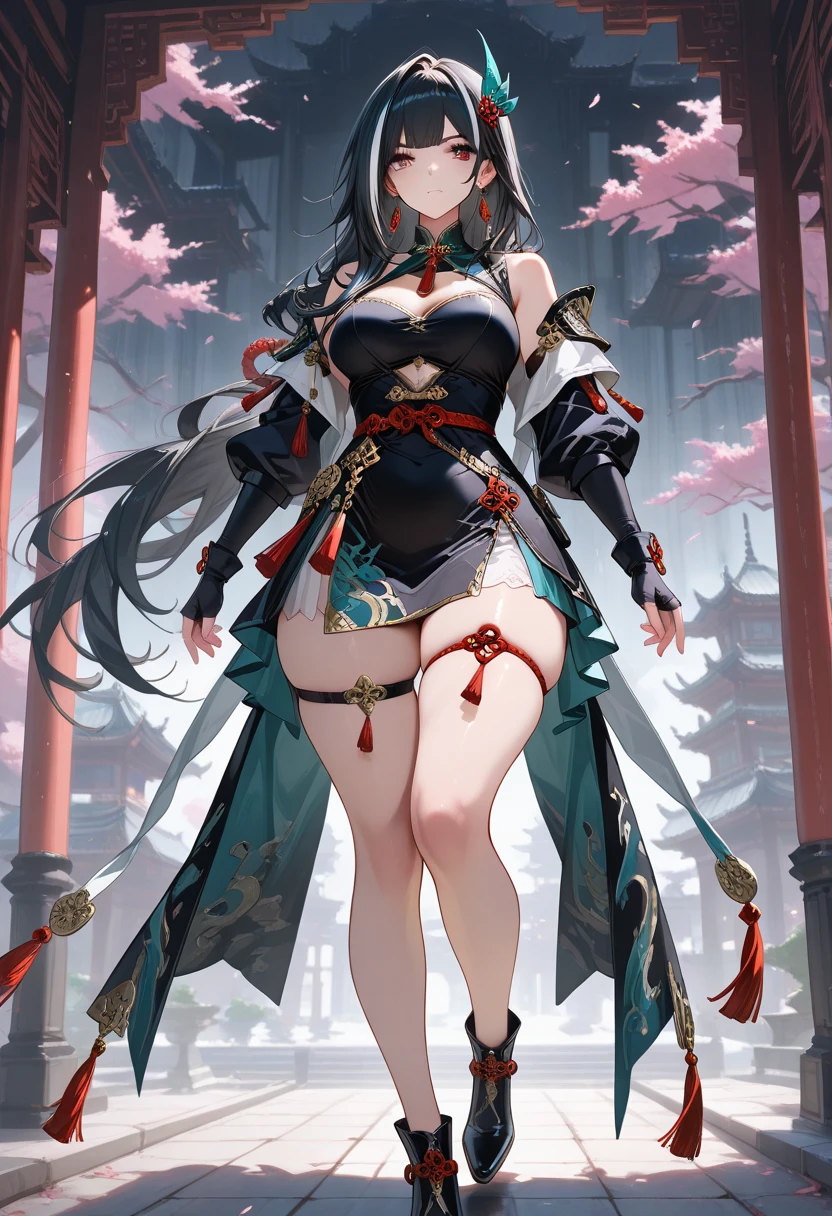 ​masterpiece、best、(realisitic、Female one、Soio、beauitful face、Slender face、Beautiful pupils)、(breastsout)、thighs thighs thighs thighs、long、poneyTail、Milk、reddish、shinobi、ninjartist、Shoulder out、elbow groves、Skirt curtain、Uchiwa、Uchiwa Crown Chakra RPG Character, spiritually enlightened warrior, divine connection, High awareness, vibrant aura, Powerful energy, complex armour, elaborate helmet, radiant crown, Ethereal light, Golden halo, peaceful expression, Calm eyes, a serene smile, Seraphic Wings, Ancient symbols, Mystical wand, Sacred Scrolls, exquisite robe, Transcendent Existence, Celestial Guardian, Mystical powers, embodiment of wisdom, Glowing energy, Graceful movement, symbolic tattoo, radiant light rays, harmonious balance, Enigmatic aura, resonance frequency, beyond dimensions, strengthened spirit, Spiritual enlightenment, magic sword, Astral projection, universal connection, Inner peace, Revealed divinity, transformed soul, supreme being, divine essence, Ancient prophecy, infinite possibilities, reveal the mystery, giga_big breasted battle mecha，（Blonde girl），(Huge ponytail),Glowing blue eyes，Blue Light Energy Longsword，Galactic，Mechanical and exquisite，（（Blonde Beauty））pubic detail，mech wings，elegent，Blue Mecha，Glowing blue-blue eyes，（Stocking Heels），land，Mechanical and exquisite，pubic detail，mech wings，elegent，The tree々，There are hands and feet，angled，angled，immensity，Wind，hazy，Mecha's eyes glow blue，Blue Mecha，Glowing blue-blue eyes，Holding the sword of delicate light energy，Skysky，Mechanical and exquisite，pubic detail，Huge mech wings，elegent，The tree々，There are hands and feet，angled，angled，immensity，baiyun，hazy，Mecha's eyes glow blue，pubic detail，Winds of the future，sacredness，Cavalier，battlemech，Glowing blue eyes，Blue Delicate Sniper Rifle，Skysky，Mechanical and exquisite，pubic detail，Huge mech wings，elegent，The tree々，There are hands and feet，angled，angled，immensity，baiyun，hazy，Mecha's eyes glow blue，pubic detail，Winds of the future，sacredness，Cavalier，the face is clear，Face wearing mask armor，masterpaintings，best qualtiy，offcial art，the Extremely Detailed CG Unity 8K Wallpapers，brightened light，（light particules，（Illustration）（Farbe）goodlooking，impeccable，（（Graphic Painting）），（Heavier stroke）），（bold lines），Highest image quality，masterpaintings，Filigree，long eyeslashes，（（（silhuette））），Very detailed background，tulips，Banana leaves，lilie，dew，Date palm flowers，Ryu，Light white off-the-shoulder dress，Mottled sunlight，（Close-up of people），（（Super best quality））， （（A very masterpiece））， （（super detailing：1.4））， （（hyper realistic lifelike 3d））， Dragon Warrior Girl， Mechanical body， Dynamic action poses in battle scenes， Mechanical weapons of very complex and heavy fighters， Off-the-shoulder fashion that blends dense and complex steampunk with dense gothic lolita， Complex steampunk headgear， very thin long legs， Mechanical boots above the knee， Fluttering lace flared mini skirt， beautiful big breasts directed upwards，Somewhat long, Vertical curly silver hair fluttering in the wind，Myriad Shining Big Seth