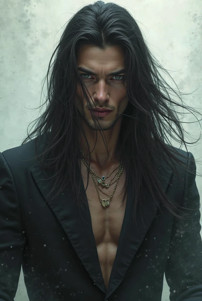 Male character with big hair and sword