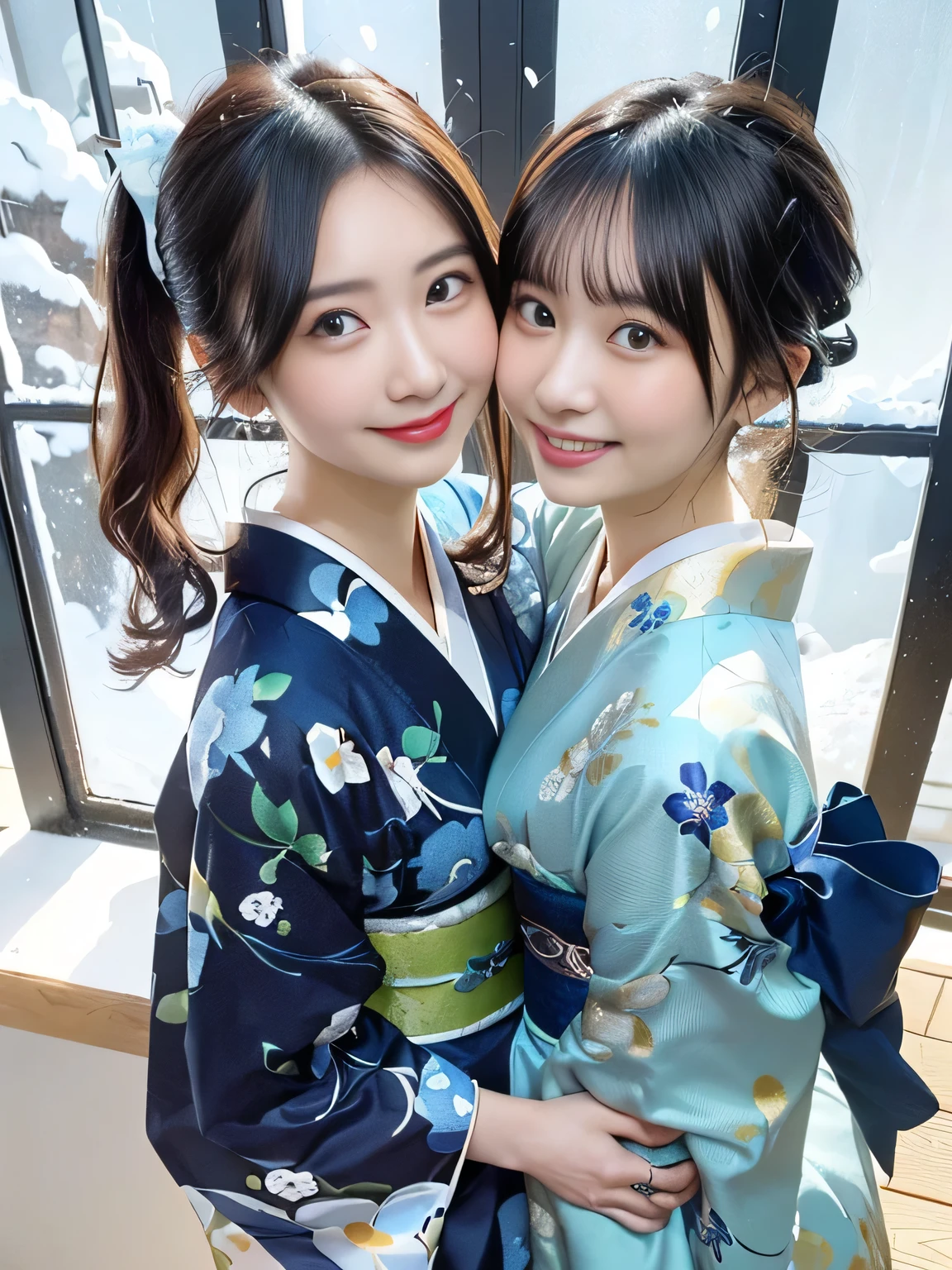 (( traditional Japanese house ))(((Japanese-style room)))(((高級Japanese-style room)))、(((best image quality、highest resolution、masterpiece、8k)))、(((Detailed Faces)))(((cute face)))(((Baby Face)))(((Young contour)))((( Lovely facial features)))、((( Blizzard 10 )))(((model body type)))((( Perfect pose line)))、(((Big Breasts 2.0)))(((large cleavage by lapis lazuli 2.5)))、(((long straight hair)))((dynamic posing3.0)))(((Random Posing Shot2.0)))、(((Luxurious and Beautiful Long Sleeve Kimono 5.0)))(((Blue Crystal Embellished Textured Furikon Kimono)))、(((Crystal Textured Blue Furusoe Kimono3.0)))(((Blue Diamond Furusoe Kimono3.0)))(((Blue Thunder Kimono3.0)))((( Sapphire Blue 5.0)))((( Gucci advertisement 5.0)))(((Blue Diamond Furikon Kimono5.0)))、(((Crystal Edges Kimono)))(((Lesbian Couple Shot Hug5.0)))(((Dynamic Back Hug Shot5.0)))(((Lesbian Couple Back Hug Shot5.0)))