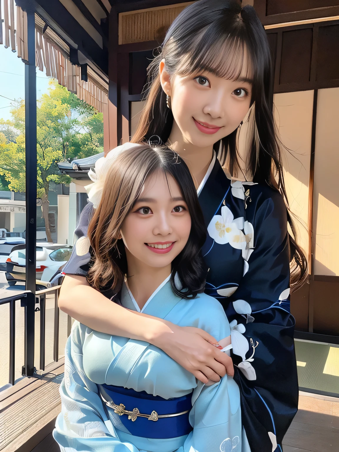 (( traditional Japanese house ))(((Japanese-style room)))(((高級Japanese-style room)))、(((best image quality、highest resolution、masterpiece、8k)))、(((Detailed Faces)))(((cute face)))(((Baby Face)))(((Young contour)))((( Lovely facial features)))、((( Blizzard 10 )))(((model body type)))((( Perfect pose line)))、(((Big Breasts 2.0)))(((large cleavage by lapis lazuli 2.5)))、(((long straight hair)))((dynamic posing3.0)))(((Random Posing Shot2.0)))、(((Luxurious and Beautiful Long Sleeve Kimono 5.0)))(((Blue Crystal Embellished Textured Furikon Kimono)))、(((Crystal Textured Blue Furusoe Kimono3.0)))(((Blue Diamond Furusoe Kimono3.0)))(((Blue Thunder Kimono3.0)))((( Sapphire Blue 5.0)))((( Gucci advertisement 5.0)))(((Blue Diamond Furikon Kimono5.0)))、(((Crystal Edges Kimono)))(((Lesbian Couple Shot Hug5.0)))(((Dynamic Back Hug Shot5.0)))(((Lesbian Couple Back Hug Shot5.0)))