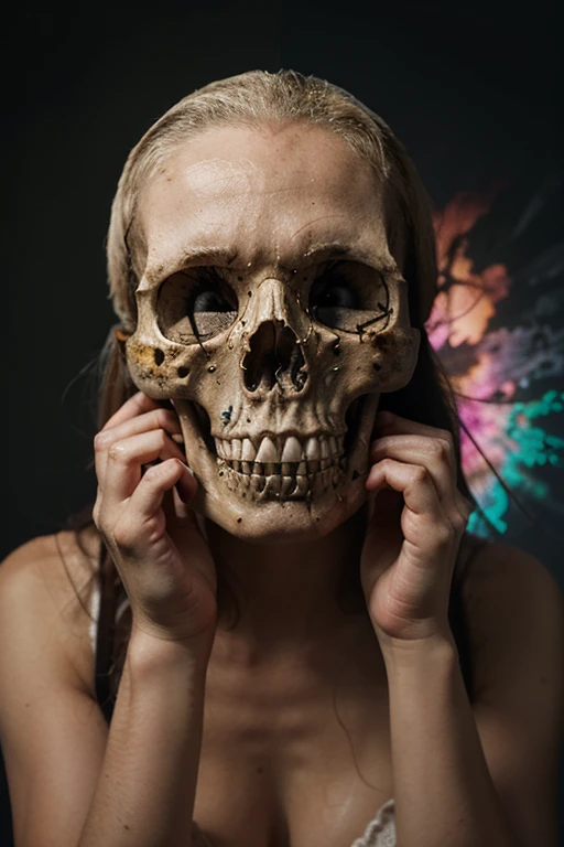 Skull hear colour cute pappy