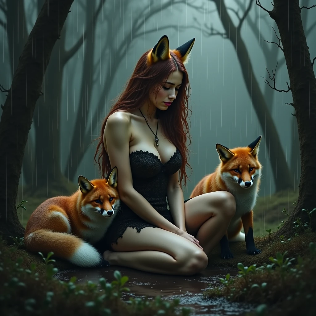 Uma nevoa com a forma de 2 lobos com os olhos vermelhos --auto