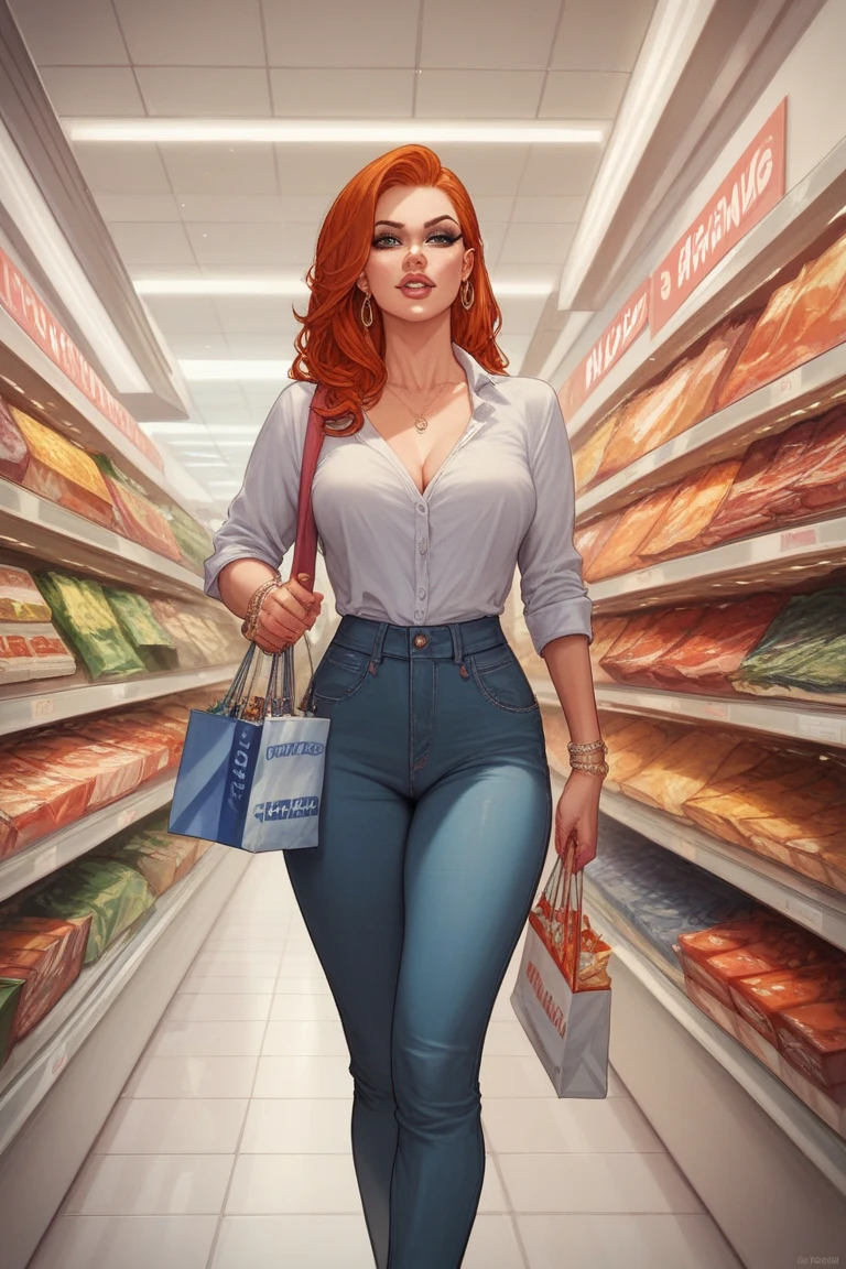 rich woman shopping