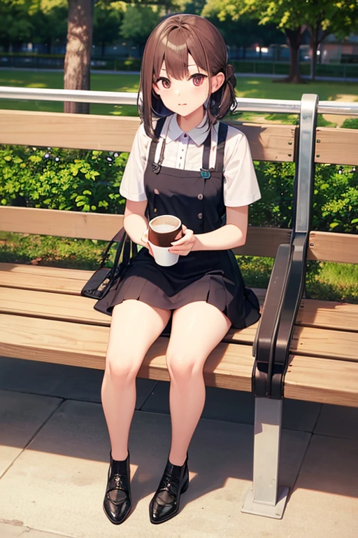 masterpiece、high quality、high resolution、Simple illustration、Deformed、Chibi Character、Adorable 、Giving a mug to a cat、Landscape、Sit on、Hold out the mug、Reach for a mug in one hand、Drinking a mug、coffee