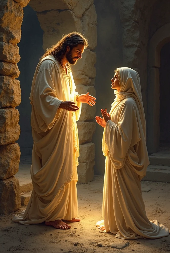 Create Pastor Fatima going towards Jesus Christ 