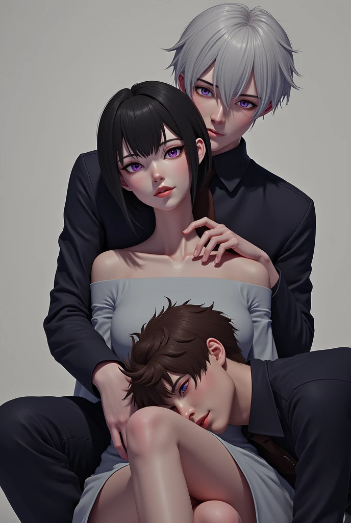 High quality realistic Anime style, beautiful, masterpiece, medieval adventure clothes, black hair with a few golden streaks, yellow eyes