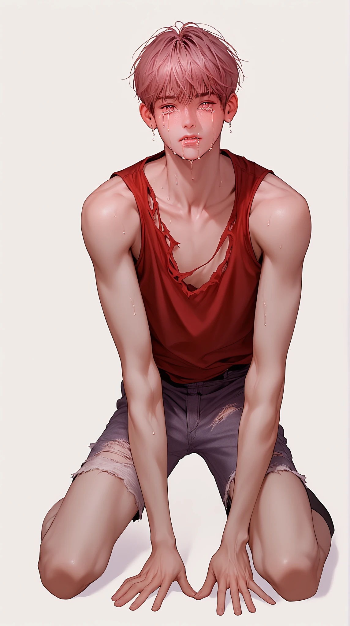 1boy, adult, handsome, perfect face, detailed eyes and face, clean shaved, muscular, capturing a rural atmosphere, dynamic lighting, unreal engine 5, hd picture, satoru gojo, white hair, short hair ,hair between eyes ,blue eyes, white skin, milk pink nipple details