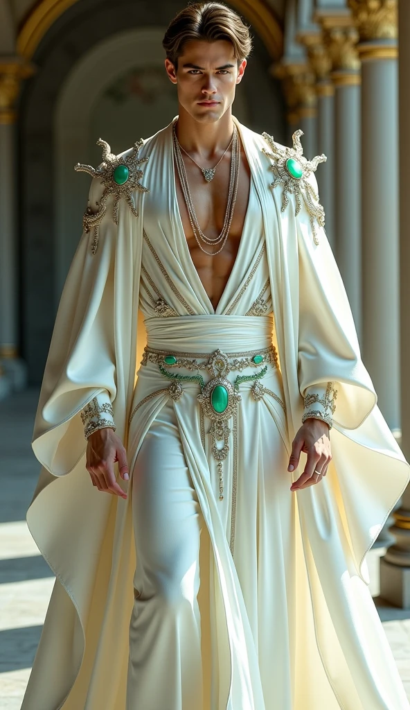 Heavenly Prince of Asas, sexy com roupas brancas homem