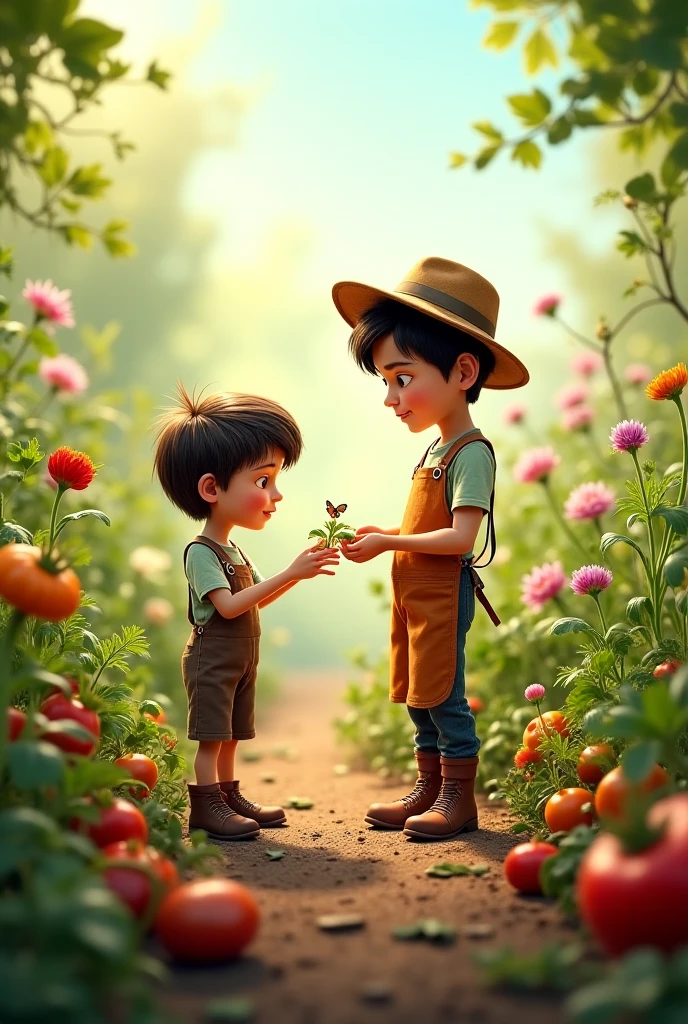 Cartoon character of a child holding a jar with writings "AG KIDS" e com uma camisa branaca, o fondo com uma moldura circular cor de rosa com uma pontas de amarelo, Caractere estilizado, animation style rendering, 3D estilizado, Arnold Maya render, 3 d render stylized, toon render keyshot, Personagem 3D, Personagem 3D, 3d rendering stylized, 3 d character render, personagem de desenho animado, Personagem de close up, Pose de personagem, (Estilo Pixar) (master part:1.2) (Bokeh) (best quality) (pele detalhada) (textura detalhada) (8k) (argila) (Cinematic lighting) (foco nítido，Senta e vaza a parte superior do corpo