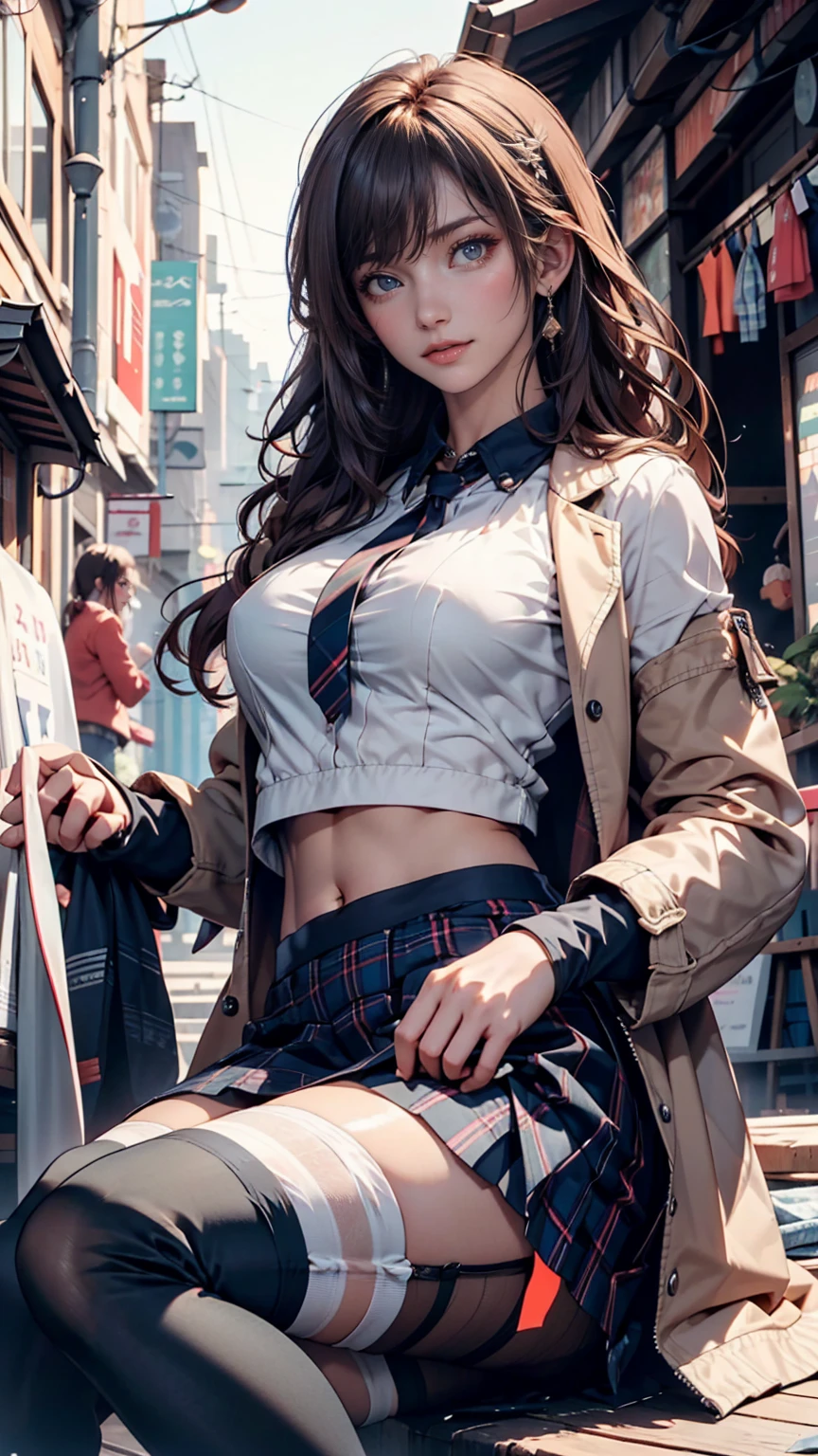 (((skirt rift))), ((Skirt lifted by the wind)), ((panties focus)), ((shool uniform)), ((cardigan)), ((a miniskirt)), Modern old cityscape, (NSFW), 1womanl, Solo, 24 year old, 7headed body, (cute face), (Ideal ratio body proportions), (Composition from head to thigh), Smiling smile, erectile nipple, Sexy body, Wet, short-hair, Dark hair, small tits, A slender, Small buttocks, beauty legs, Skinny Legs, surrealism, Cinematic lighting, depth of fields, One-person viewpoint, F/1.8, 135 mm, nffsw, masutepiece, ccurate, ((Anatomically correct)), Textured skin, Super Detail, high details, High quality, awardwinning, Best Quality, hight resolution, 8K
