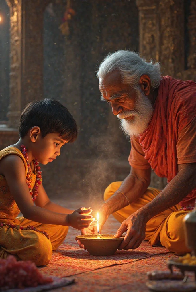 A young  boy went to a Tantrik and told him his wish . Tantik put one pill in his mouth and one pill in the Yong boy's mouth