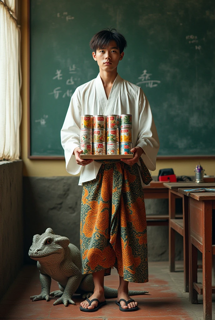 little monks，Chubby toot，Alafeld's robed child holds a cup of tea, dressed in simple robes, dressed in simple robes, wearing brown robes, full body potrait holding bottle, wearing a long flowing robe, ancient japanese monk, Wearing a robe, wears a long robe, author：Juan O'Gorman, stockphoto, clad in robes, brown robe, holding a bottle, wearing brown jedi robes